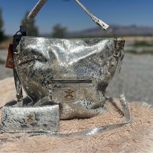 Silver Acid Wash Cowhide